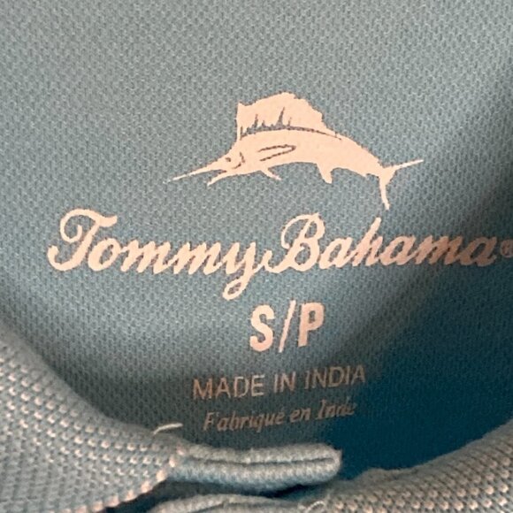 Tommy Bahama Aqua Blue Cotton Blend Polo Size Small - Picture 3 of 7